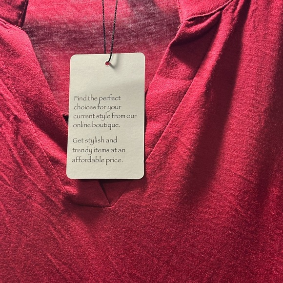 A. Jesdani Red Asymmetrical Tunic with Relaxed Fit NWT Ladies Comfort Blouse 2X - Picture 6 of 11